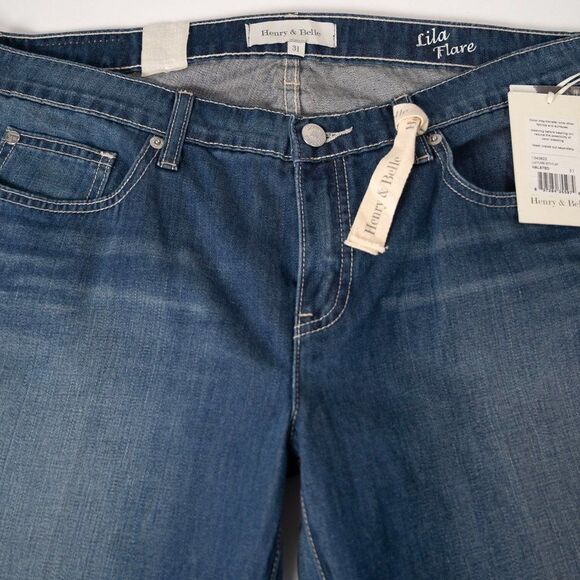 Henry & Belle Lila Flare with Flap Jeans Size 31 - New with Tags - Picture 4 of 13